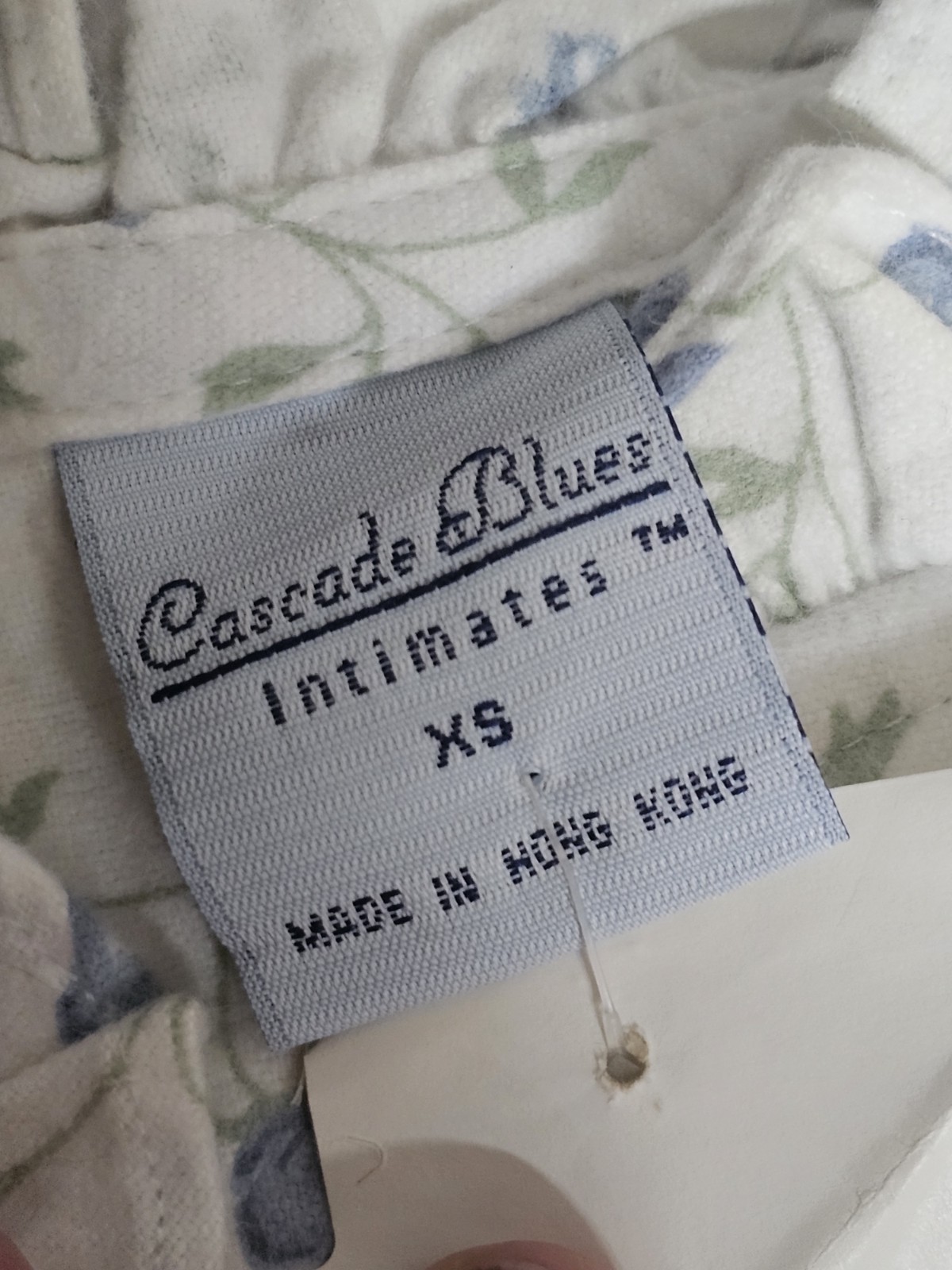 Vintage Cascade Blues Floral Prairie Nightgown XS New Old Stock Cottagecore
