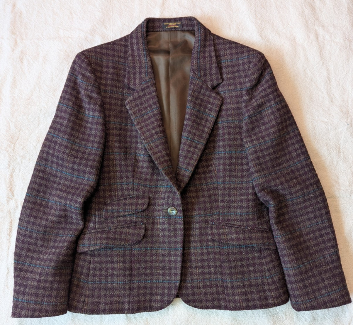 Regent Clothes Women’s VTG 70s Wool Tweed Preppy Maroon One Button Blazer Size 8