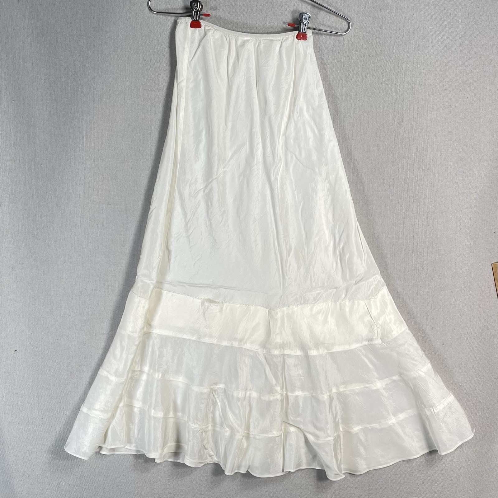 VINTAGE 40s Tiered Petticoat Womens Size Small XS Rayon White