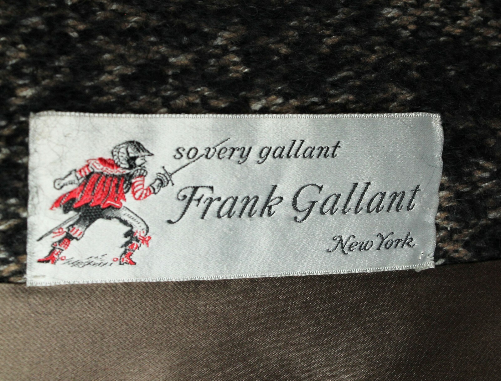 Winter Coat Sz L Vintage 50s Black Brown Shaggy Mohair Wool Jacket Frank Gallant