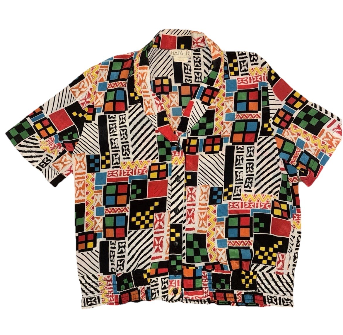 Vintage Natalie 80s Retro Button Up Shirt Women’s Size 8