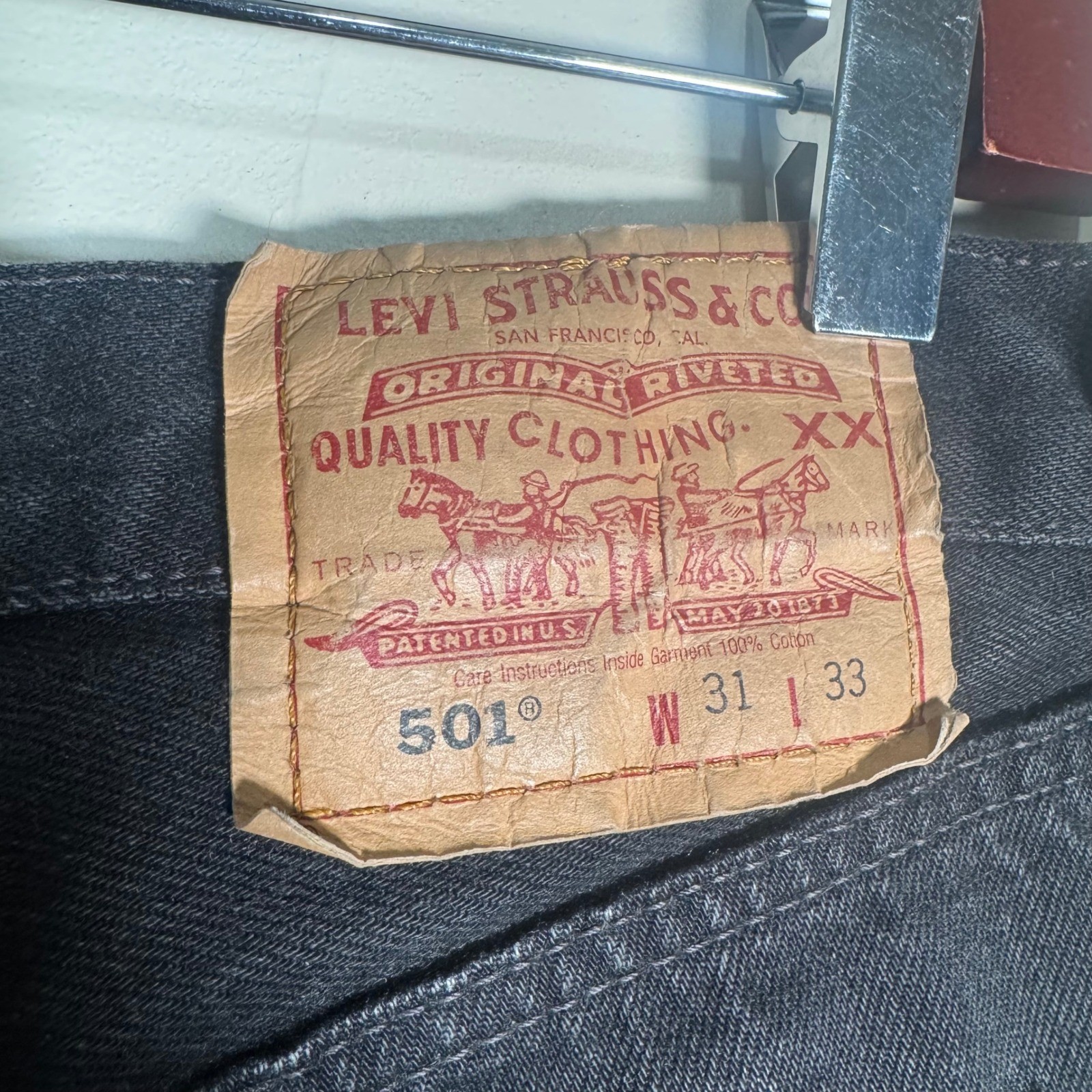 Vintage 1990’s Levi’s Jeans Womens 31×27 Black 501 Straight Leg Punk Grunge