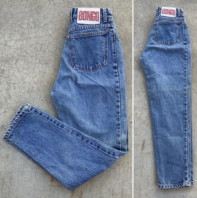 Vintage Bongo Jeans High Waist Tapered Leg 7 25 1/2” Waist 80s 90s Made In USA