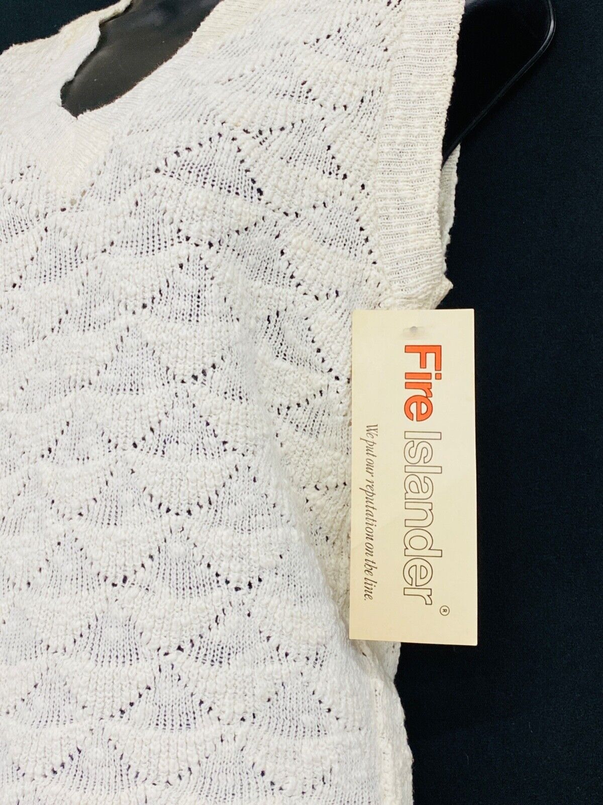 Vintage white sweater lot, ivory lightweight vest top shirt deadstock 1970 1980