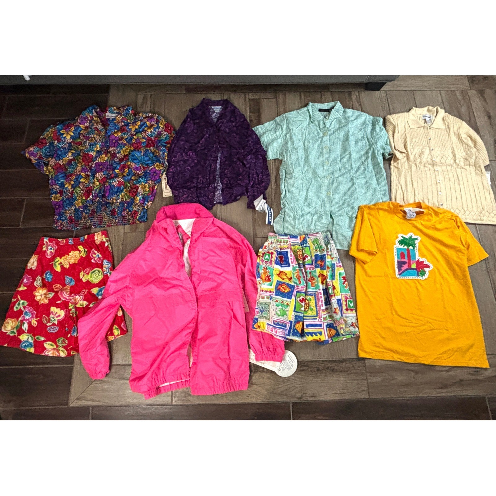 Vtg 90s Womens Clothing Lot 8pc NOS Pendleton Floral Skirts Blouses Windbreaker