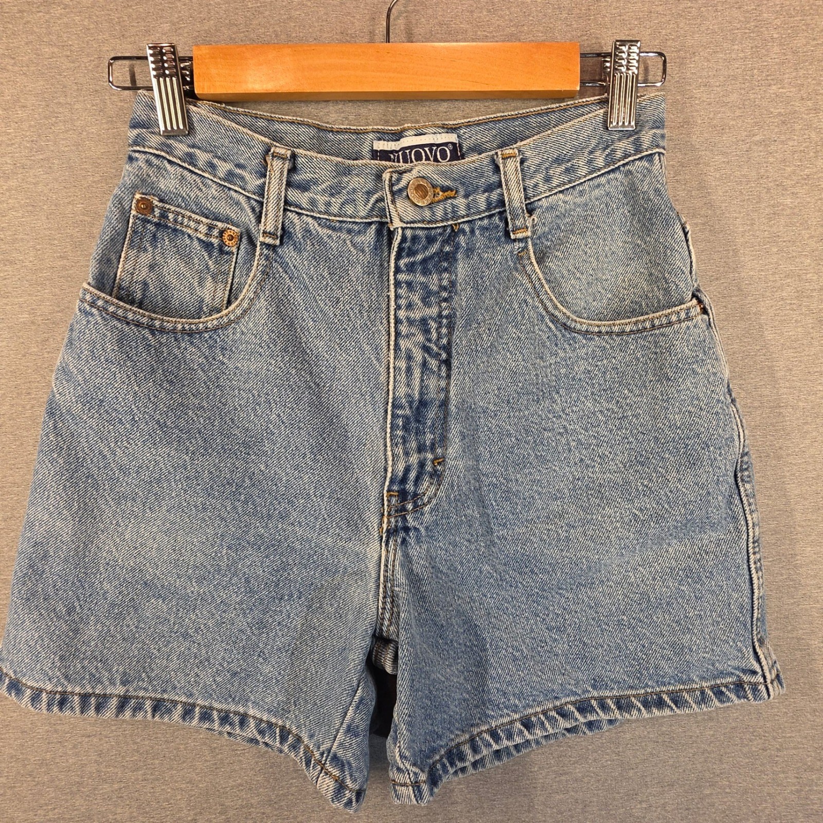 Nuovo County Seat Vintage High Waisted Denim Shorts Light Wash Blue Cotton 5/6
