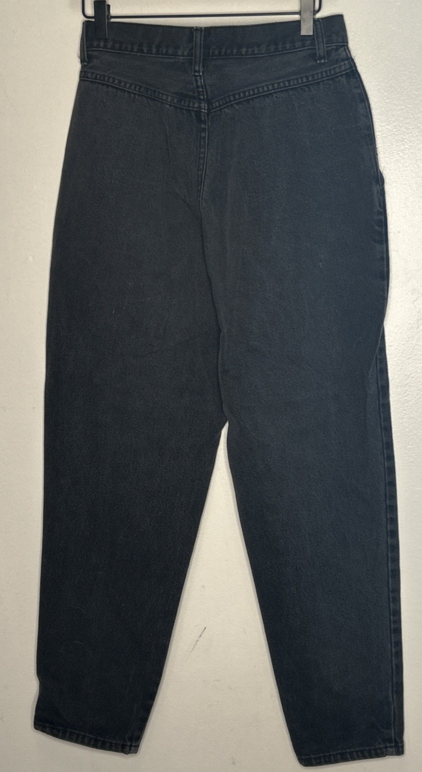 Vtg Bill Blass Pleated Jeans Womens 12 Faded Black Flat Back Cotton Hong Kong