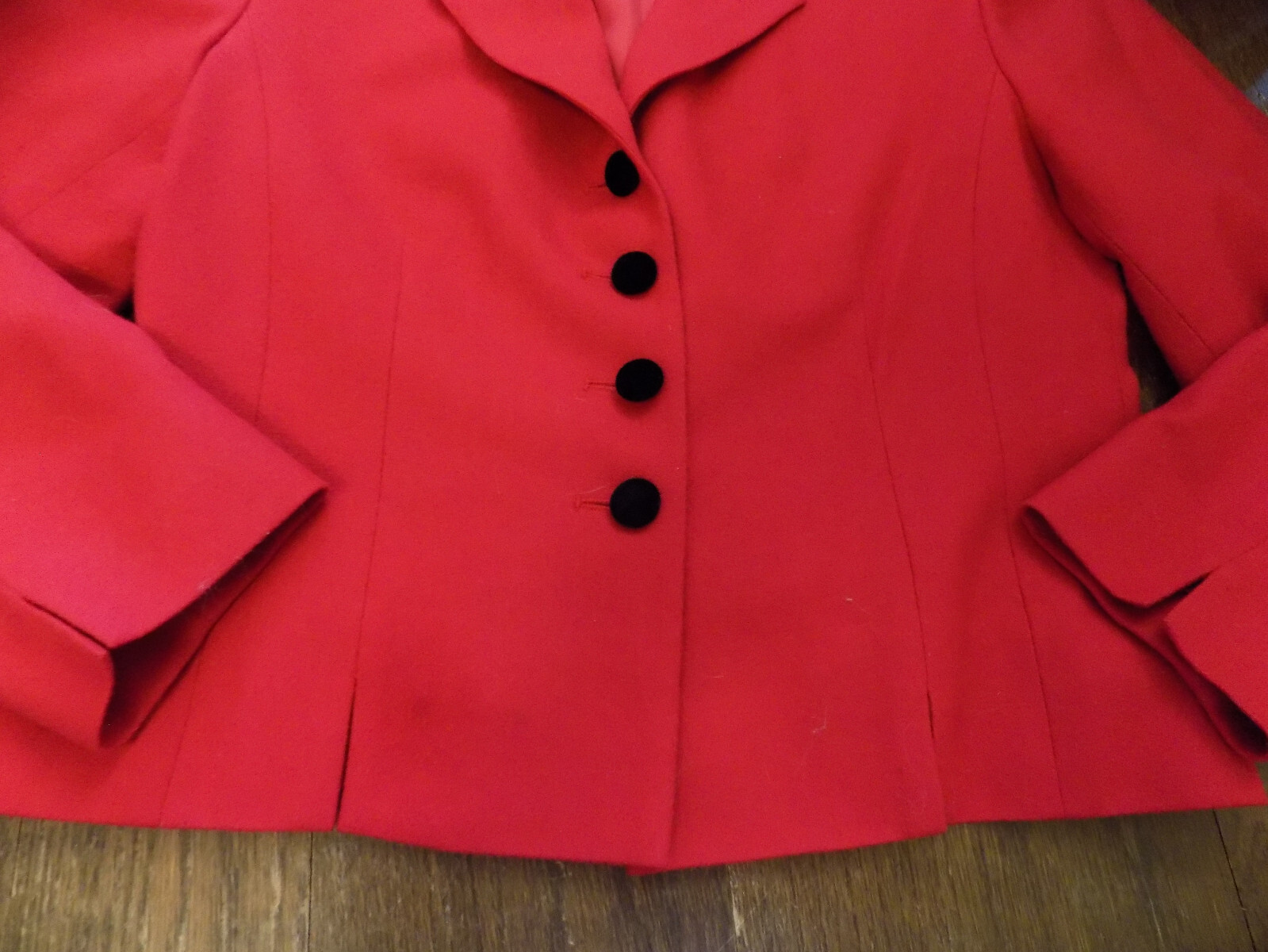 Vtg Riding Jacket Blazer Pendleton Classic Red Black Velvet Collar USA 12 Wool