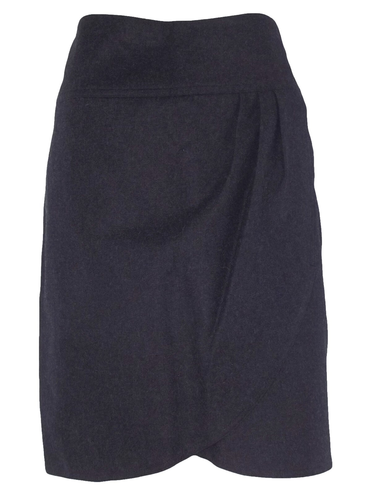 Etoile Short Skirt Anthracite Grey Straight Wool Made Italy 40 W26 Small Vintage