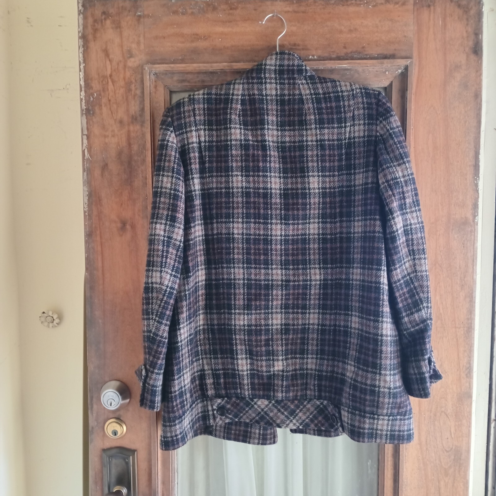 Vintage 80s Mr. Jax Navy Plaid Blazer Jacket 8