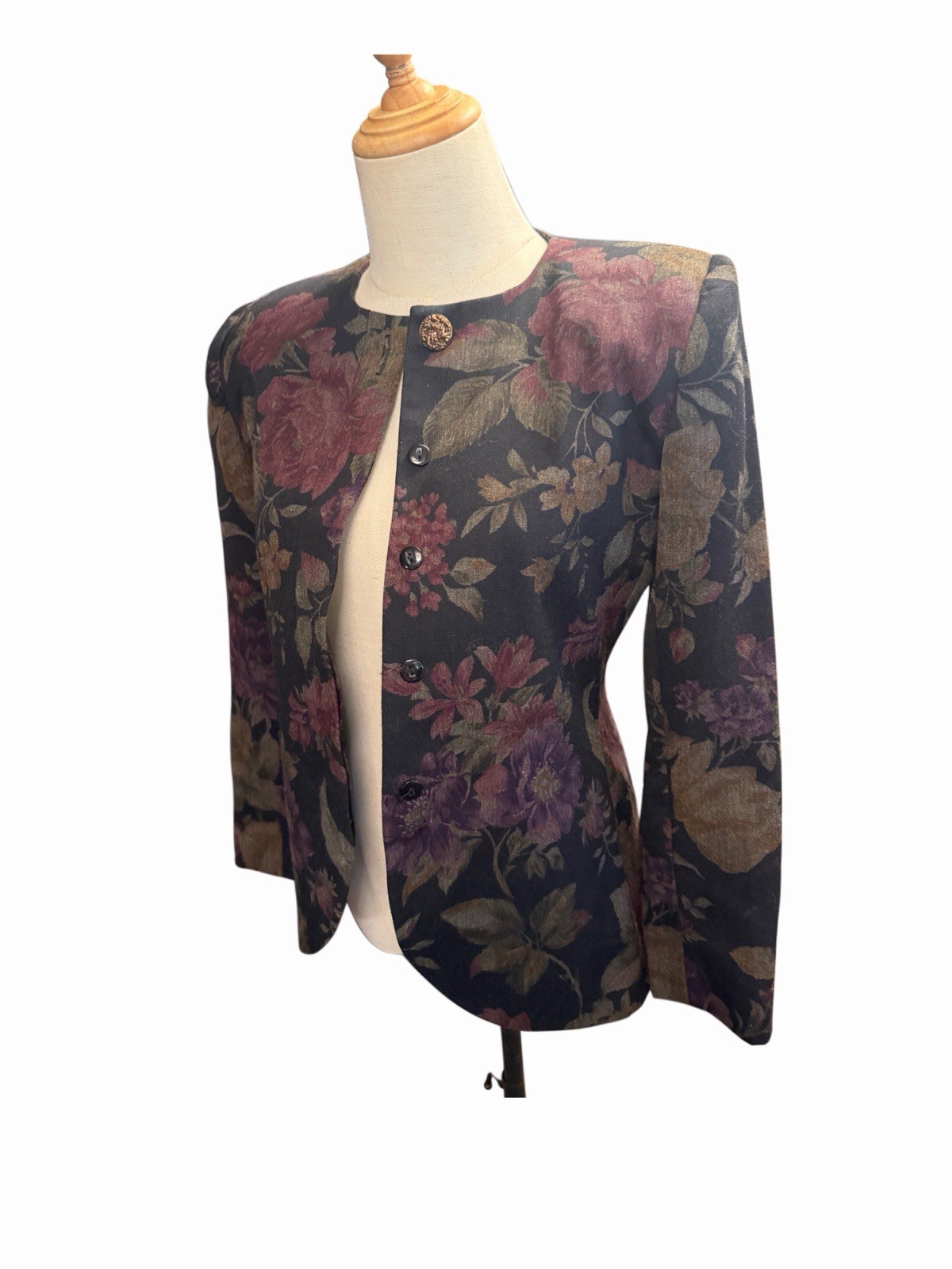 Vintage 90s Blazer Coat Woman’s Sz 2P Floral Whimsigoth Excellent Condition