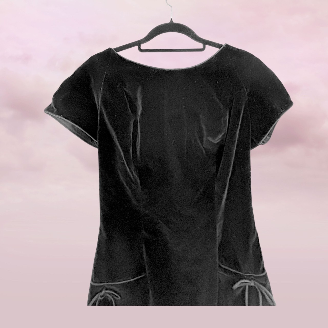 Vintage 1950s Black Velvet Dress Ingrid Robinson New Yorker David Jones – AU 8