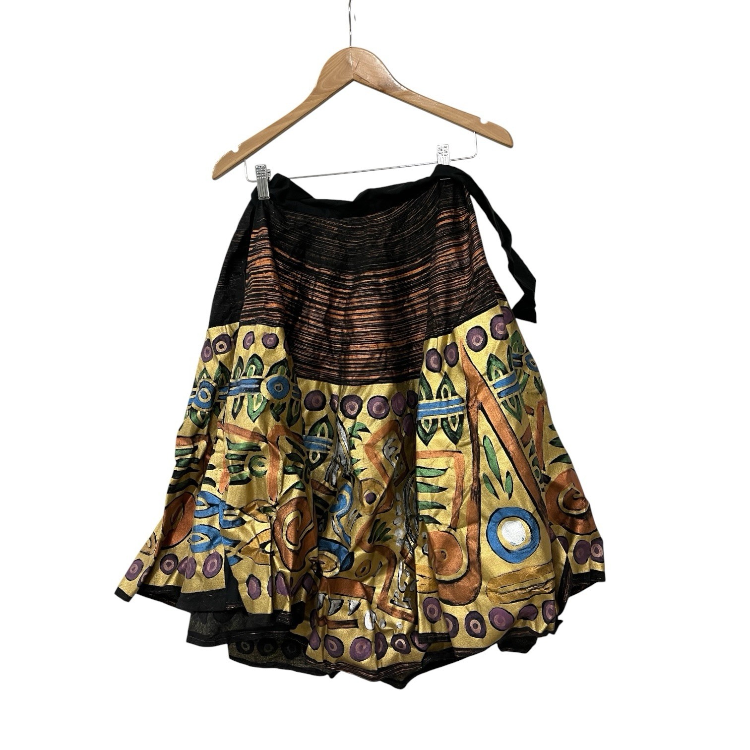 Vintage 50s Mexican Circle Hand Painted Skirt