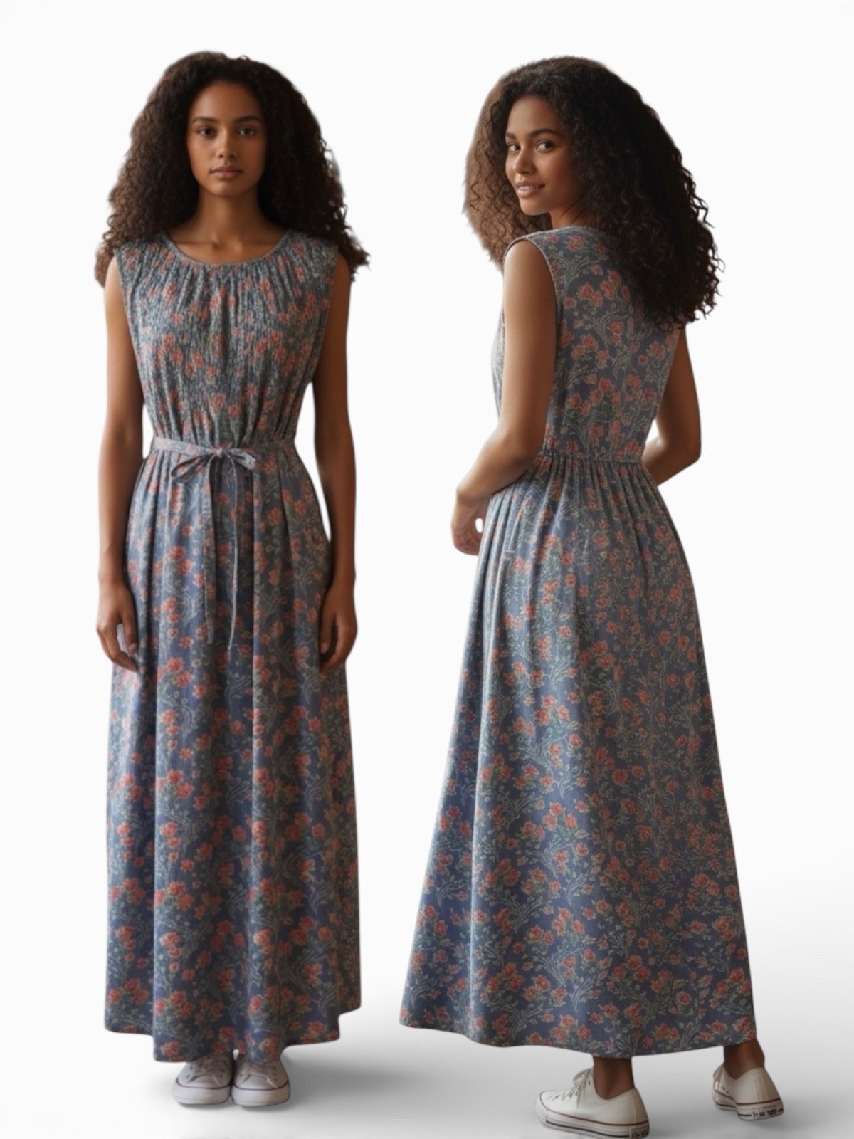 VTG 90s Y2K April Cornell Flower Garden Cottage Core Prarie Jumper Maxi Dress MD