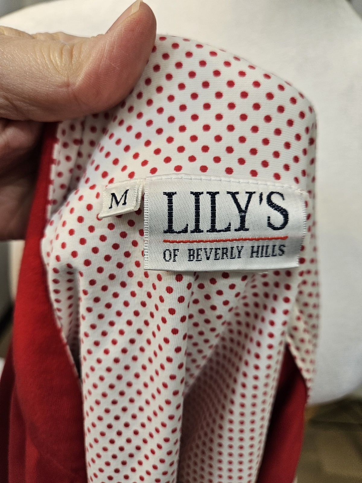 Vintage Red White Track Jacket Size Medium W Polka Dots Lily’s Of Beverly Hills