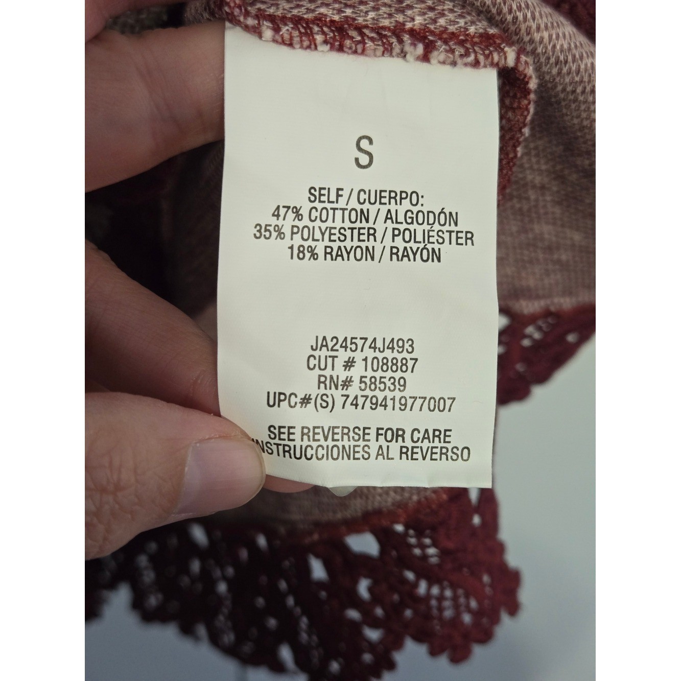 NWT Xtraordinary Ivory Wine Tweed Dress Crochet Hem Small