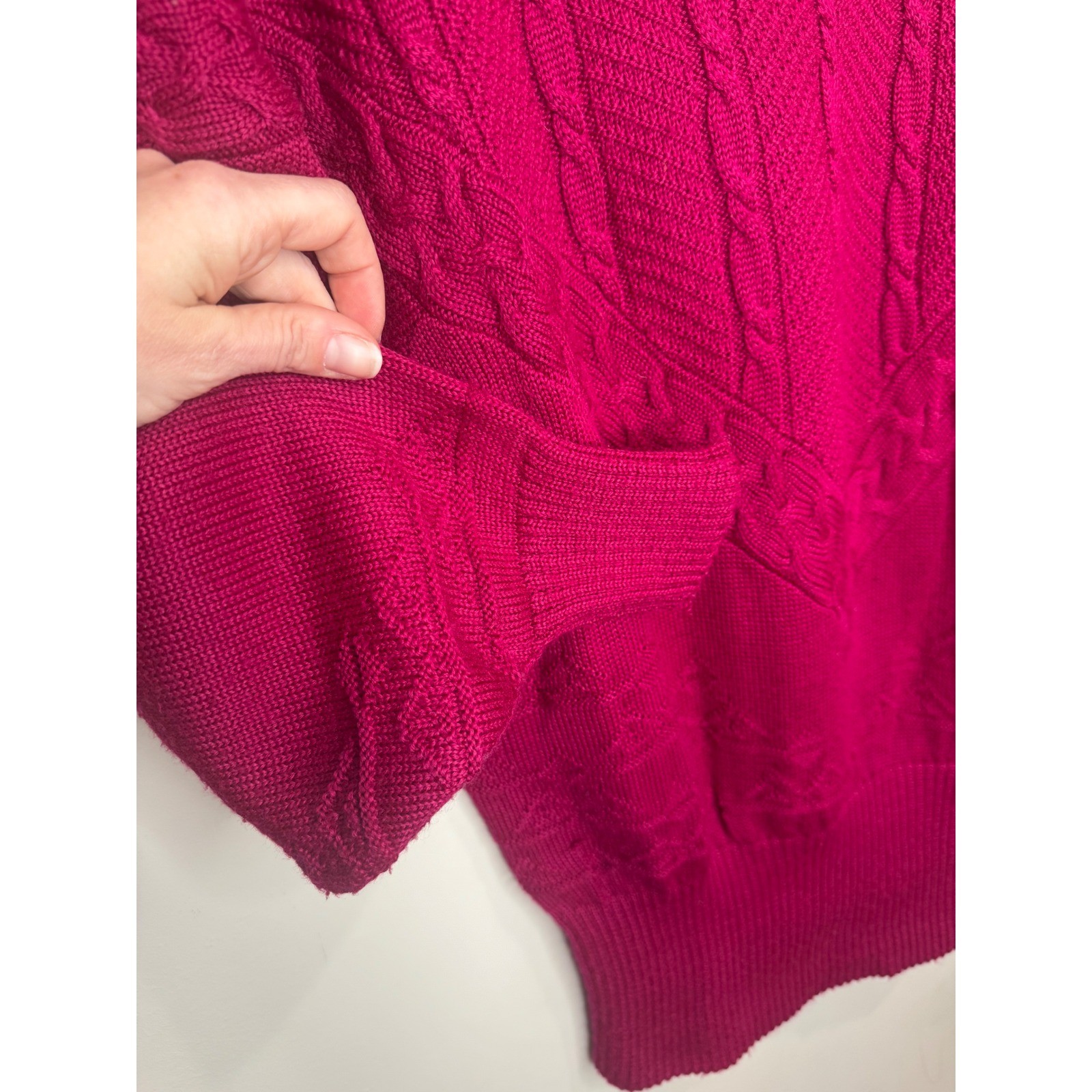 Vintage Bogner Magenta Turtleneck Sweater Wool Blend No Sz Tag