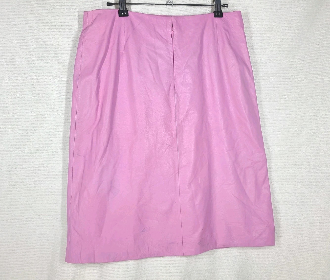 Y2K Leather Skirt Pink Calf Size 10 M/L Side Slit Retro Anne Klein 2 Mall Brand