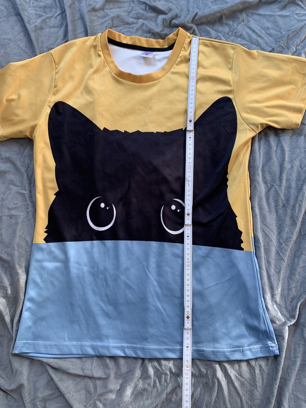 Cat Yellow Blue Polos Haori Harajuku T-Shirts Women Men Fashion Street Style
