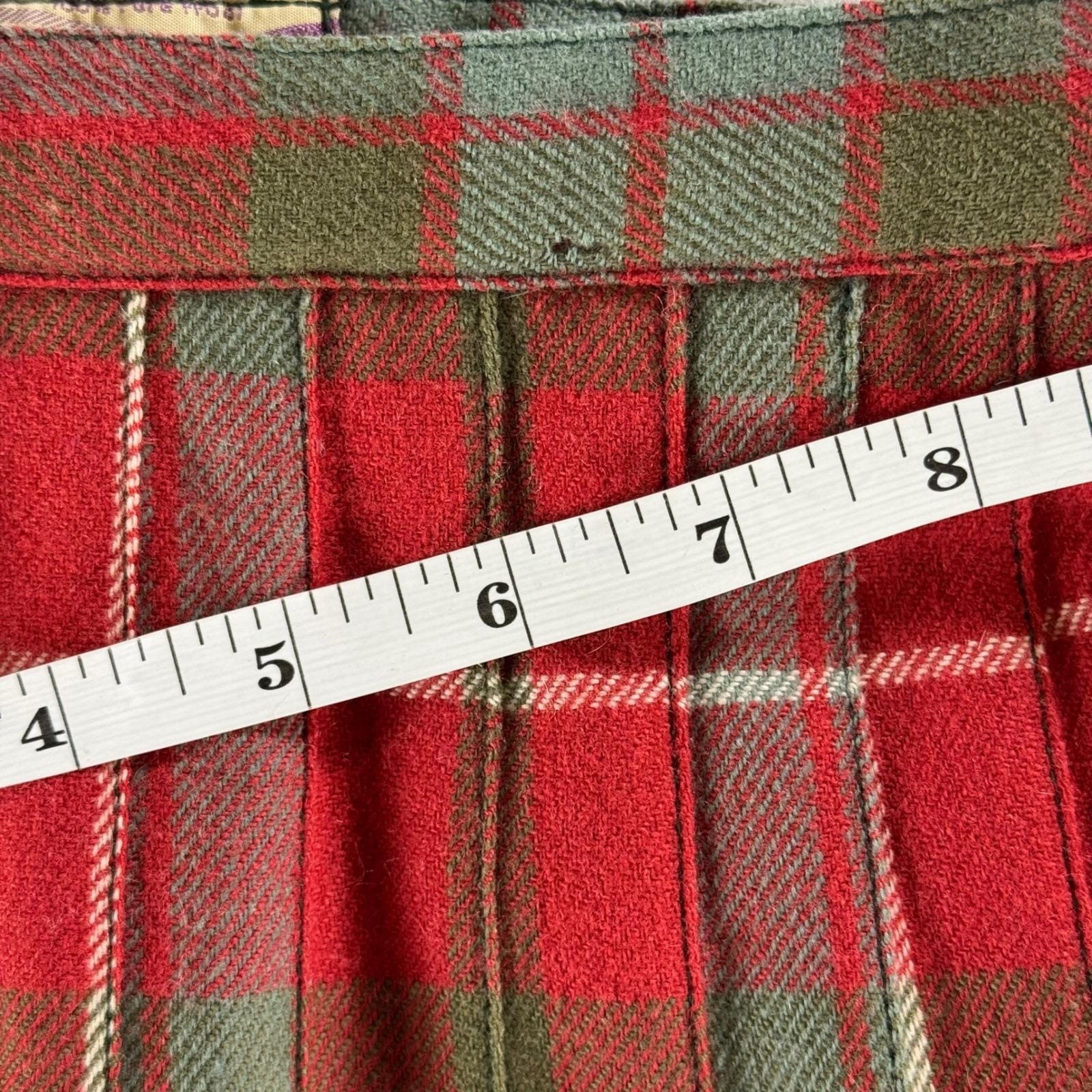 Vintage Rally Klad Scotland Wool Tartan Kilt Skirt Women’s 8 Red Green