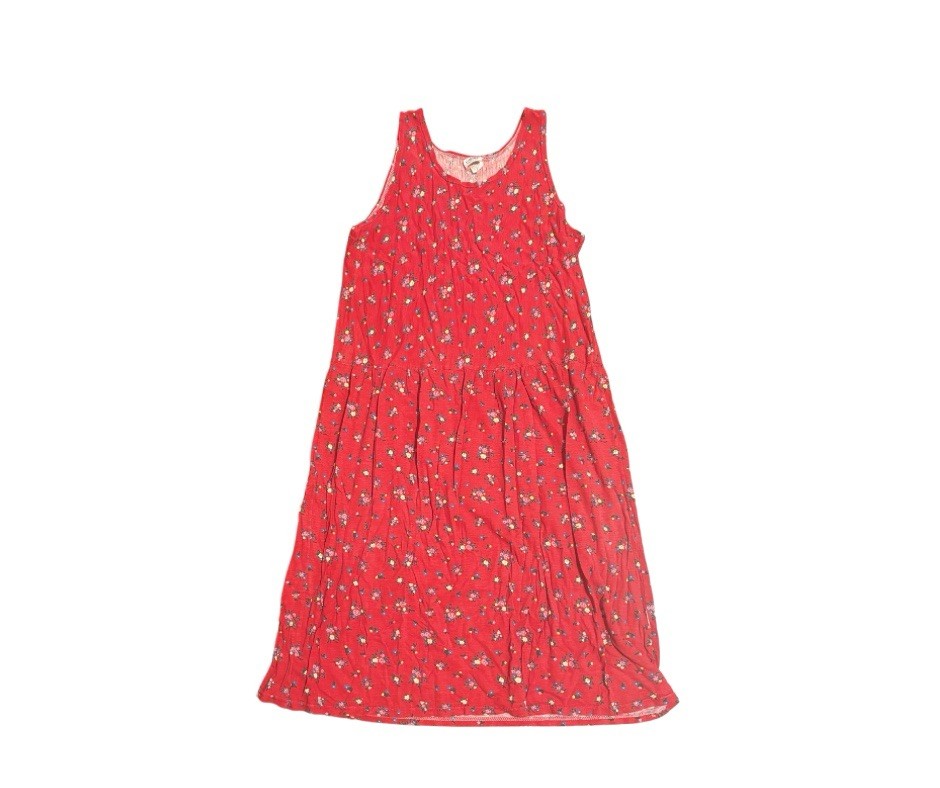 90s Vintage Red Floral Sundress Cottagecore Tomato Girl