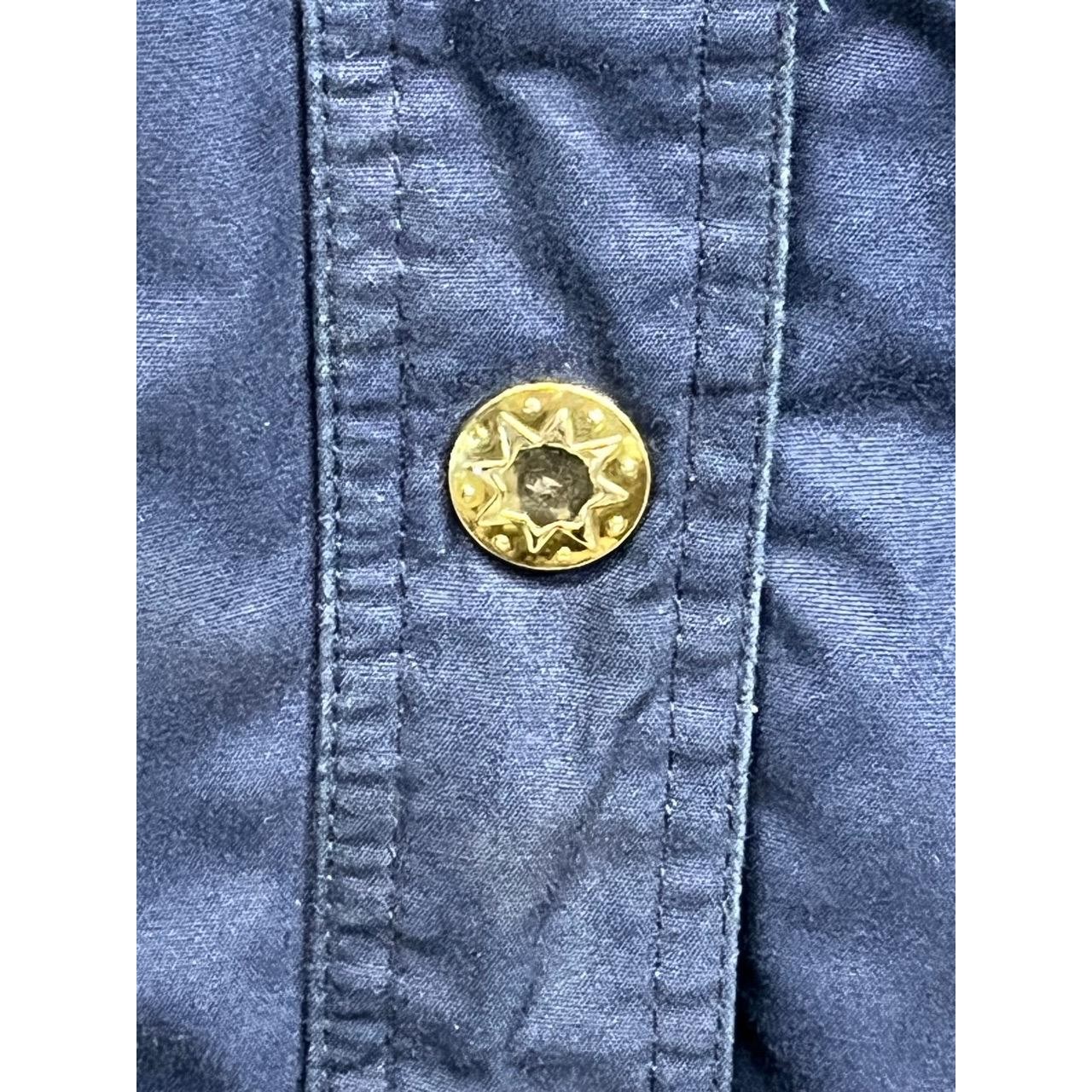 Vintage Current Seen Navy Blue Hooded Button Up Windbreaker Small