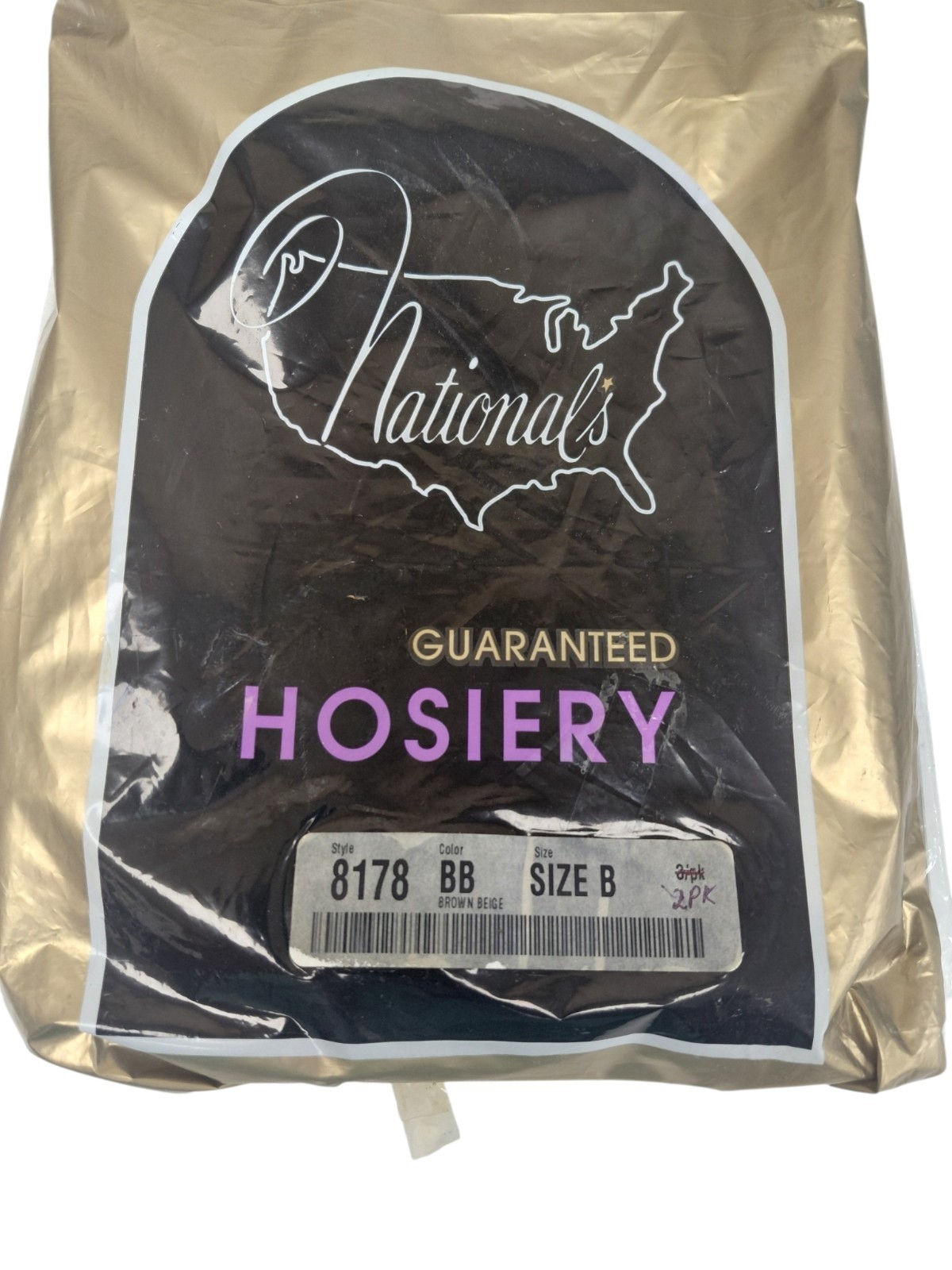 Vintage Guranteed Hosiery 2 Pack Stockings Size B