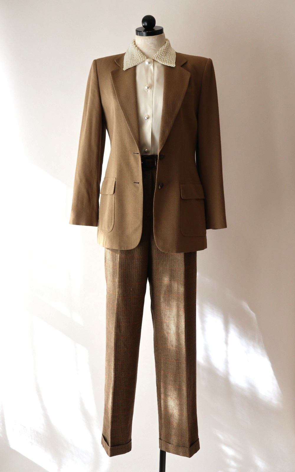 Ralph Lauren Beige Rayon Wool Equestrian Horse Buttons Blazer Jacket Women M