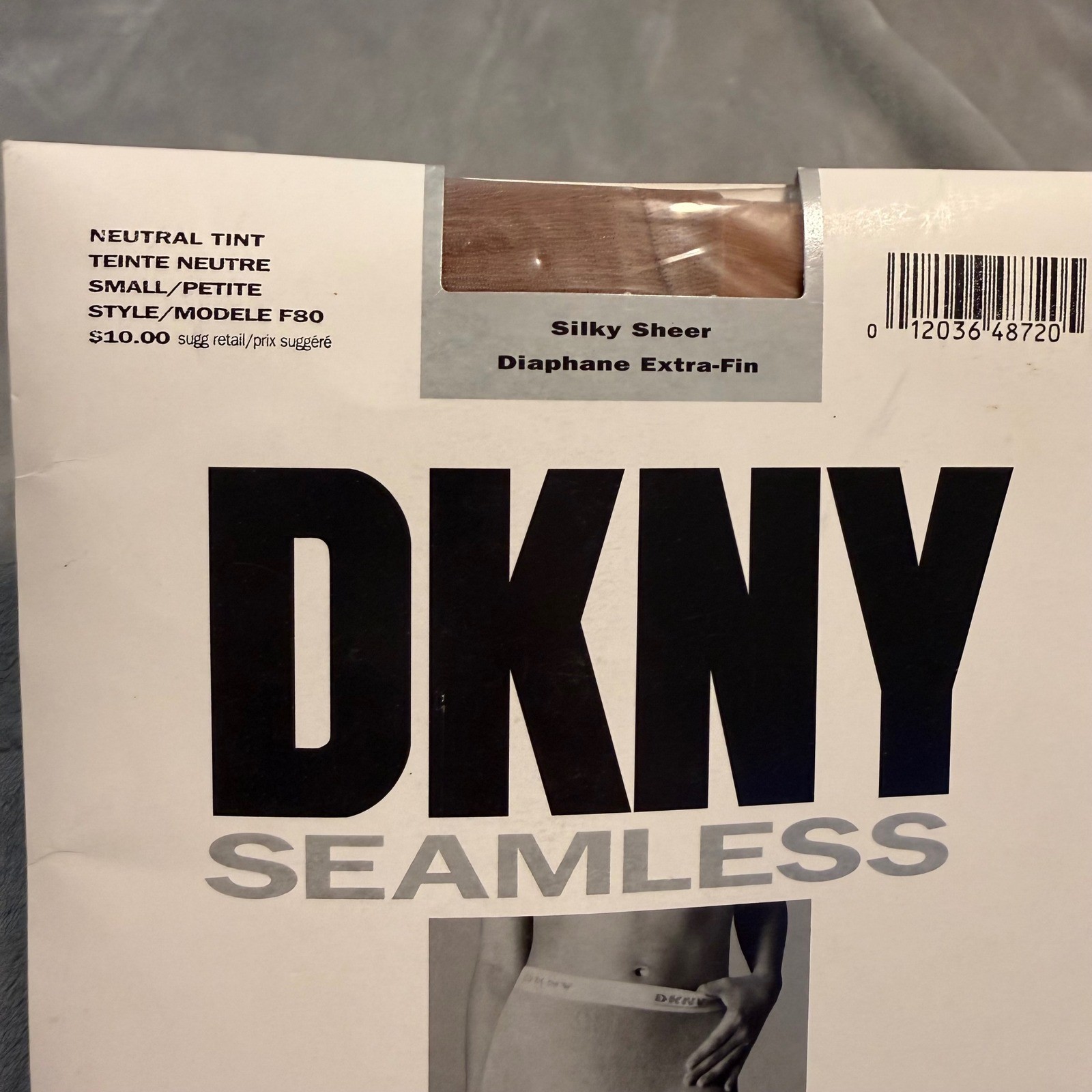 Vintage DKNY Seamless Silky Sheer Tights Neutral Small Petite NOS