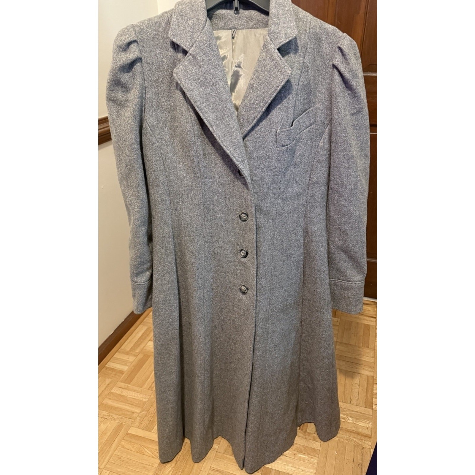 Vintage 80% Wool Fit and Flare Coat ILGWU Union Made Princess Seam Maxi Coat