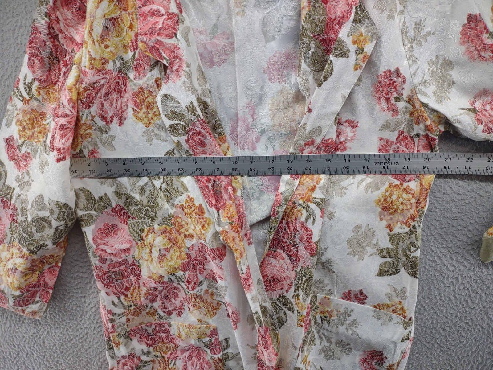 Vintage 80s SL Fashions Floral Long Open Blazer Cardigan in Size 18 USA Made
