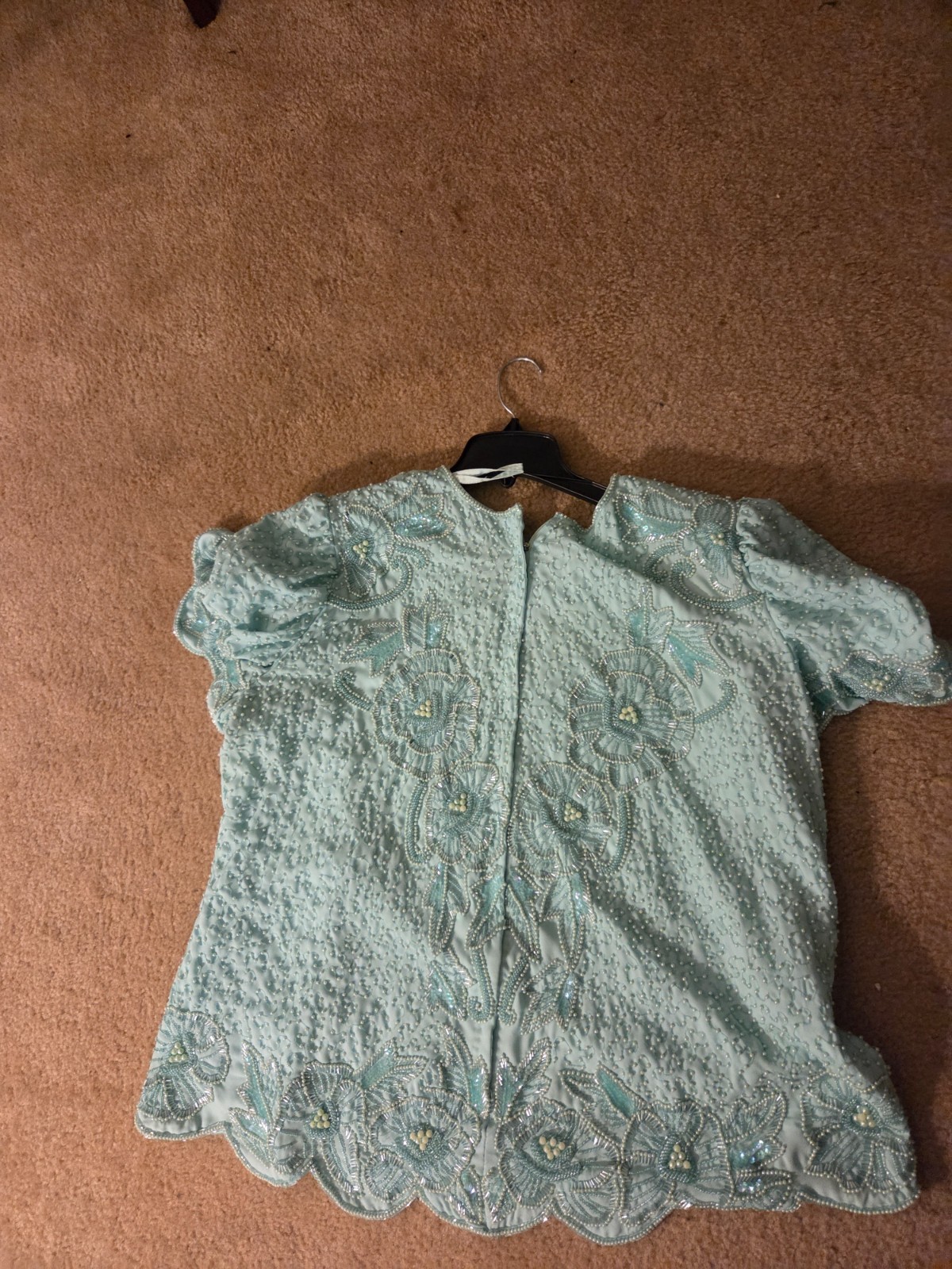 Vintage Heavily Beaded & Sequin Top Shirt Elegant Wear 3-4x