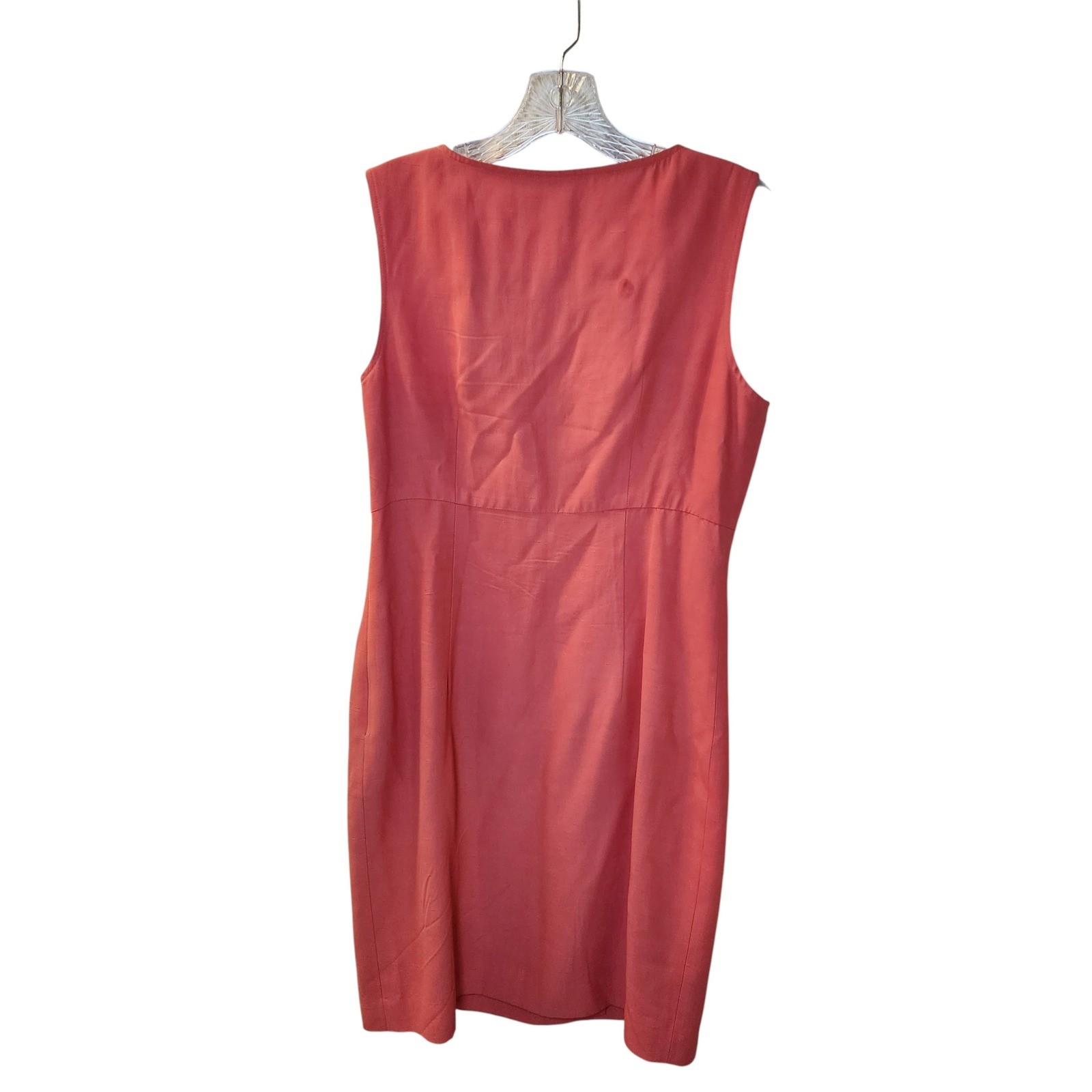 Casual Corner Vintage Coral Pink 2 Piece Dress Suit Set Double Breasted Size 8