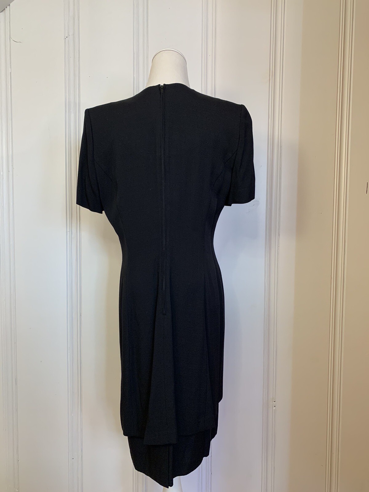 Vintage Dress Size 10 Julian Taylor New York 80s 90s Color Block Shoulder Pads