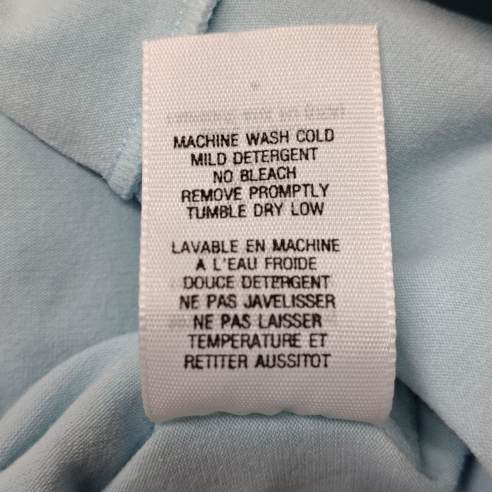 Ballinger Gold Supplex Lycra V-Neck Tee USA 90s Baby Blue Small