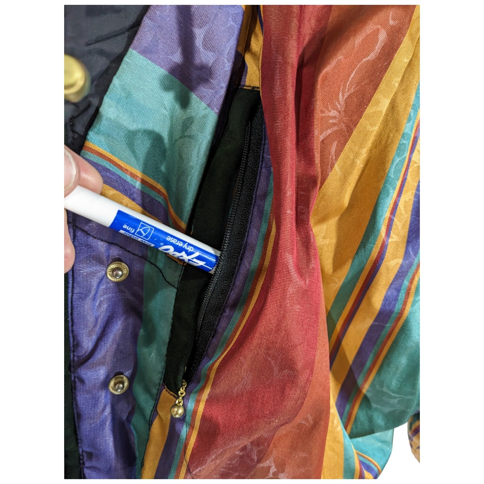 Obermeyer Color Block Ski Jacket Womens 10 Puffer Coat Colorful Striped Floral