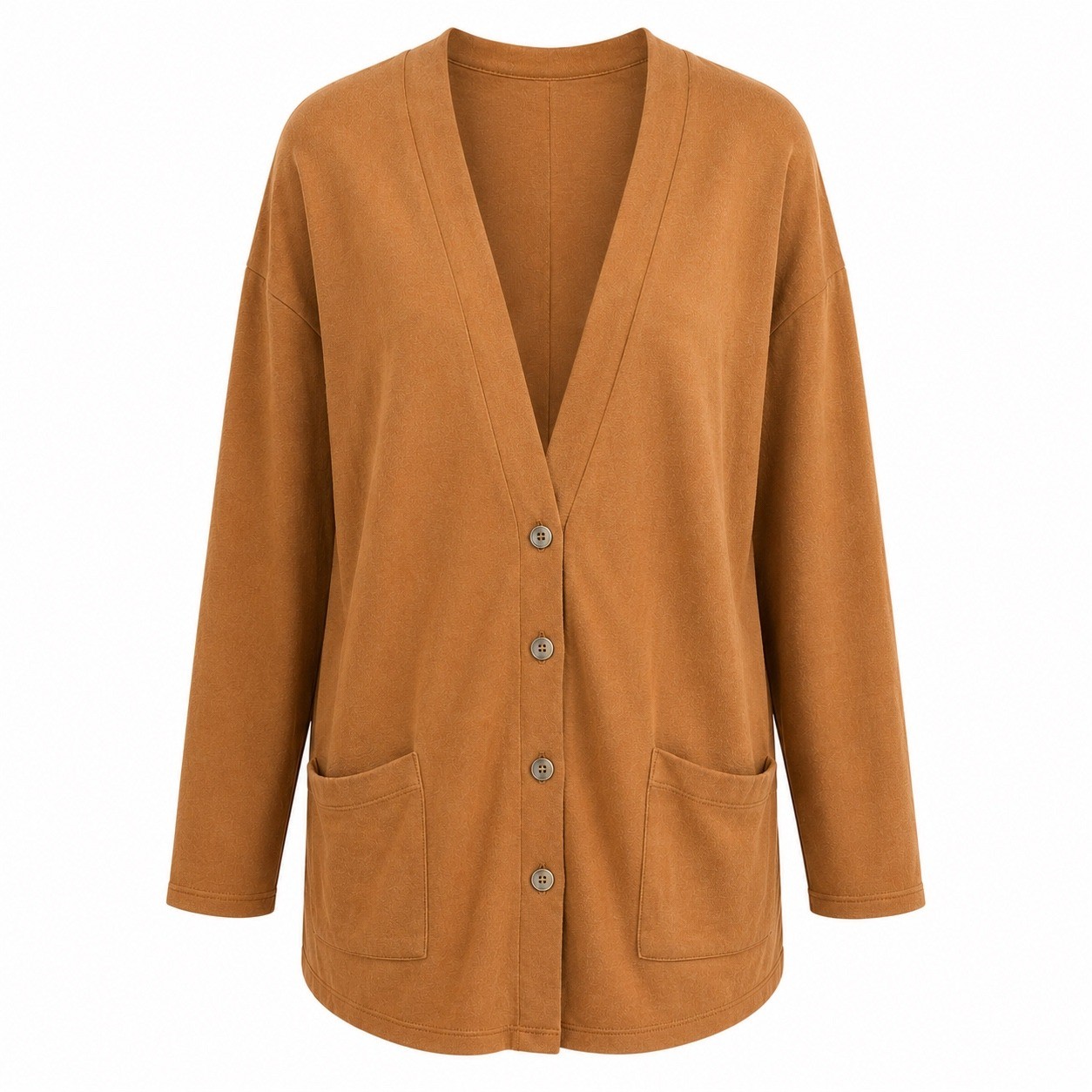 Vintage Juice Oversized Cardigan Brown Button Front Pocket Sweater Medium 0345