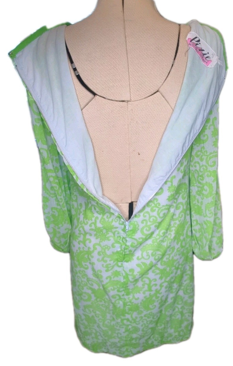 Pixie Of California By Sue Webb Vintage ’60s Ma Dress Green Paisley