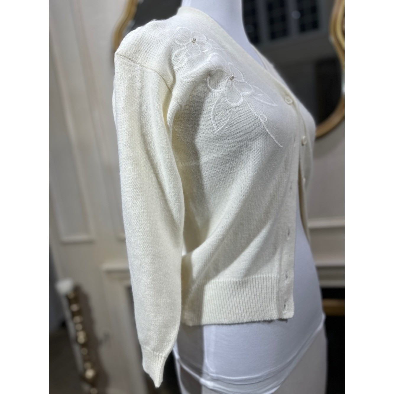 J.G. Bentley Embroidered Cardigan S Vintage Coquette Soft Girl