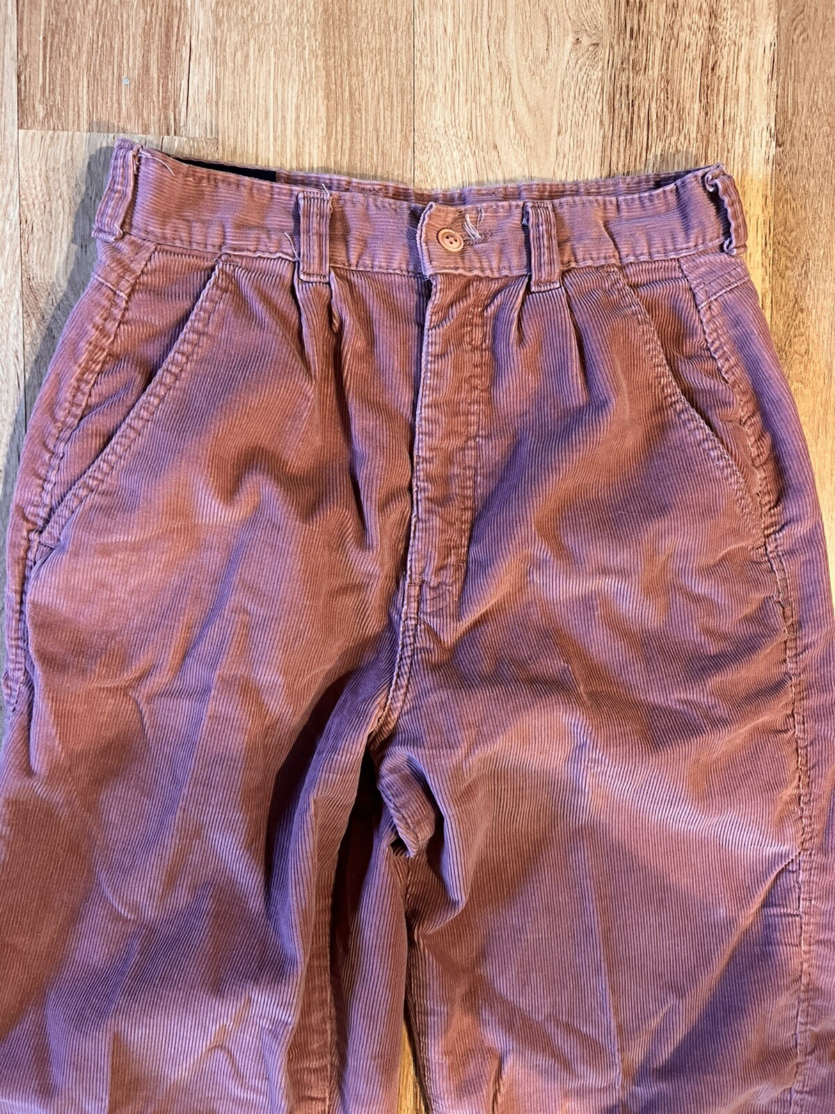Vintage 1970s 80s Britannia Corduroy High Waisted Mom Hi Rise Pants Rose Pink