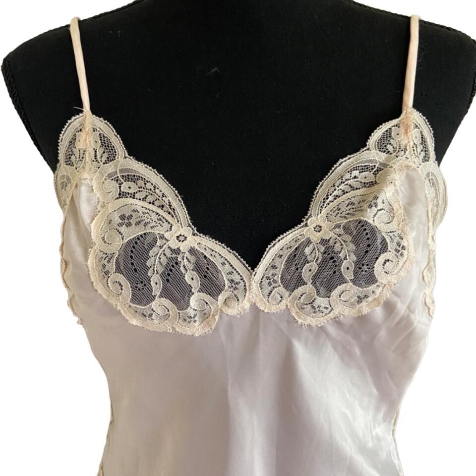 Vtg 60s 70s Wonder Maid Teddy Bodysuit Non Cling Teddie Lingerie 34 Lace Nylon