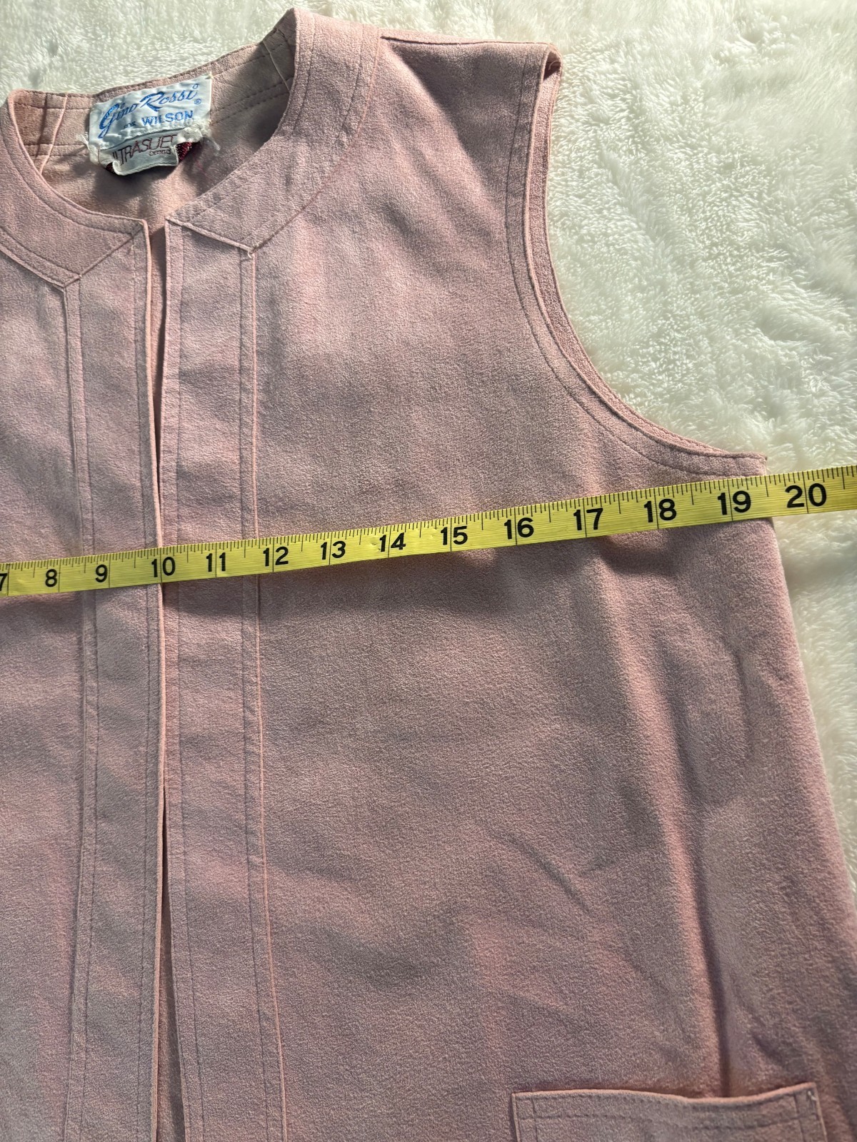 Vintage 1970s Pink Ultrasuede Gino Rossi for Wilson Skirt Vest Set Mod Retro M