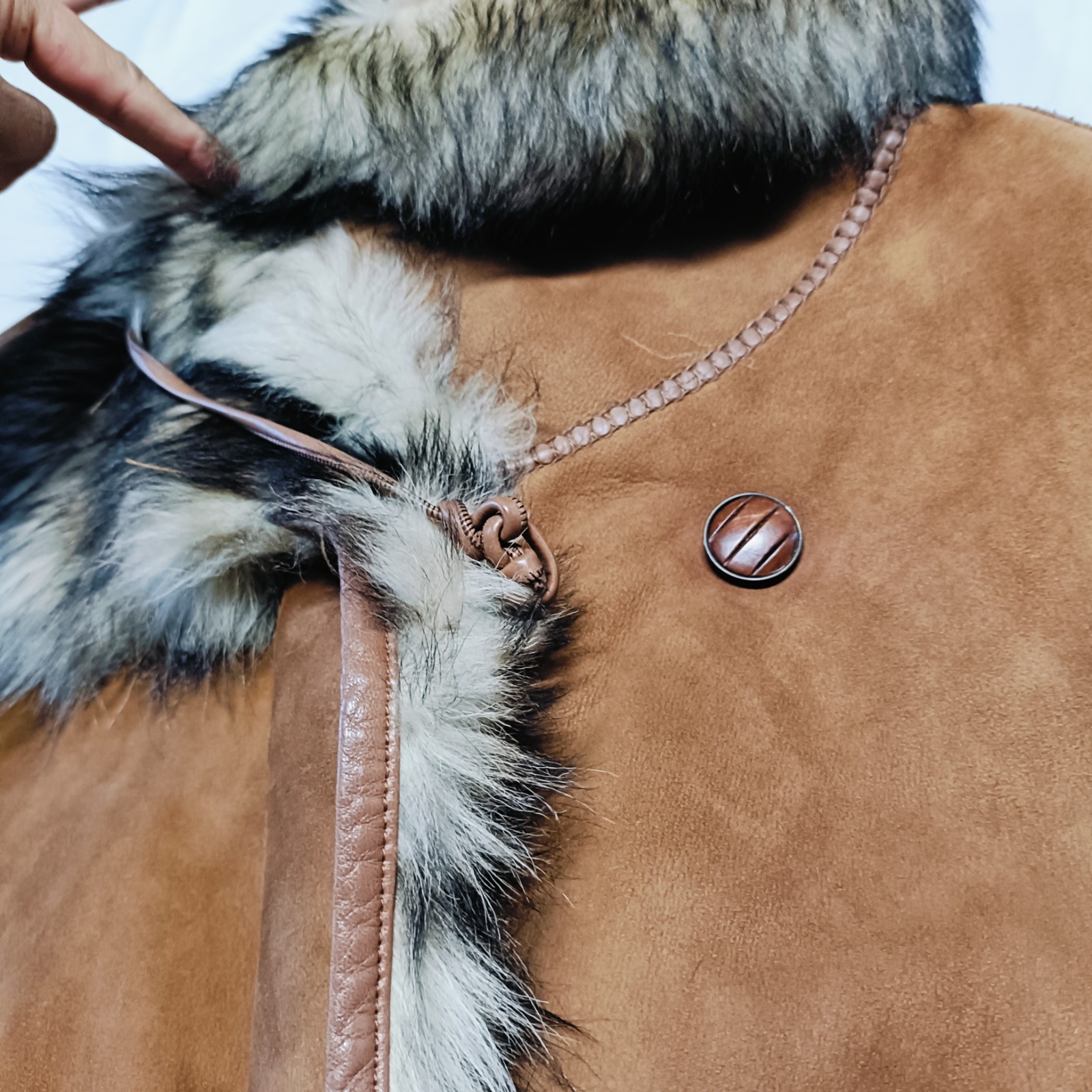 0815 Vintage Real Sheepskin sheep Fur Mouton Mongolian Coat Women