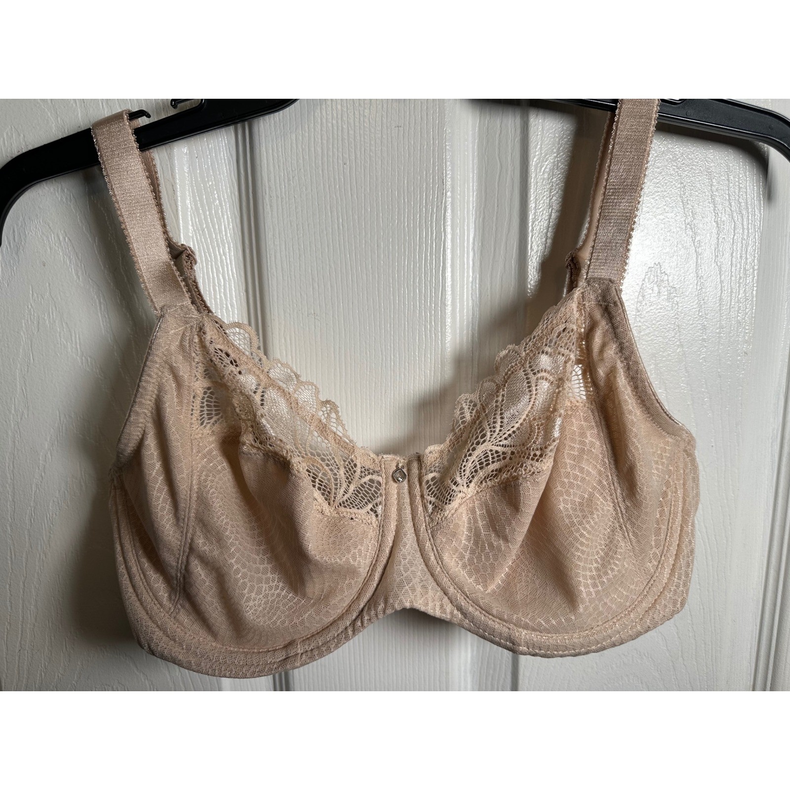 Elomi Lace Bra Full Coverage Adjustable Straps Comfort Everyday Nude Beige 32DDD