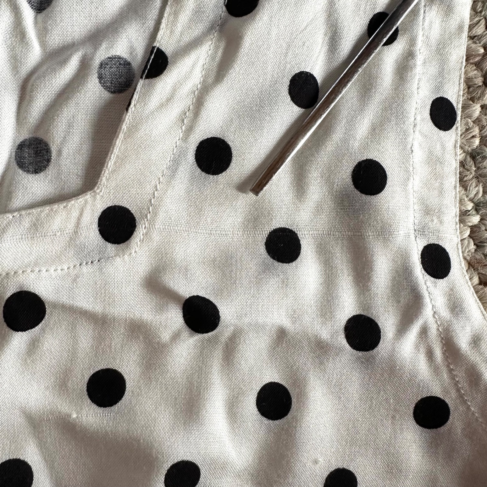 Vintage 1980s B&W Polka-dot Shorts Romper Rockabilly Pin-up Playsuit L Volup