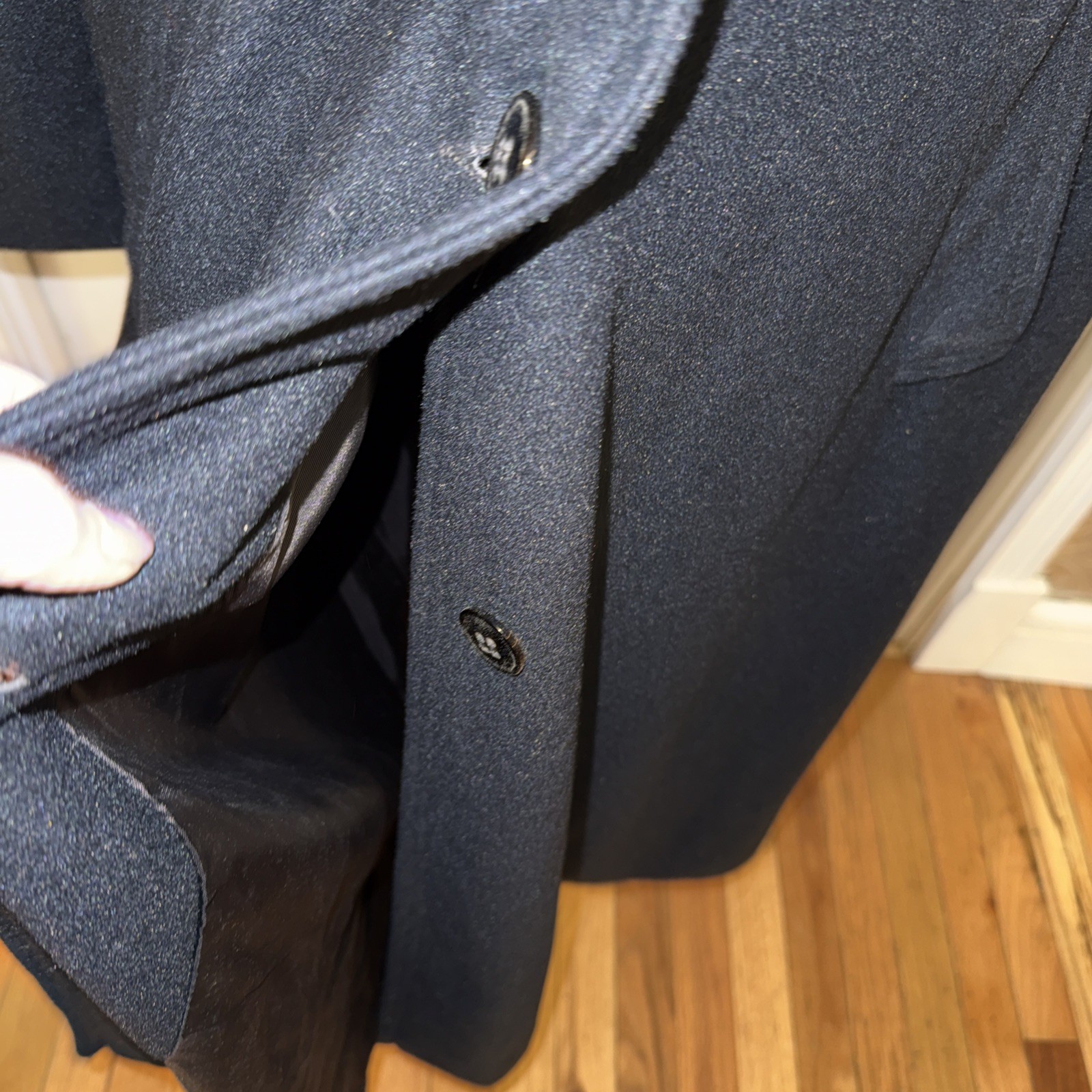 Komitor vintage long black Wool Swing coat, 2 X