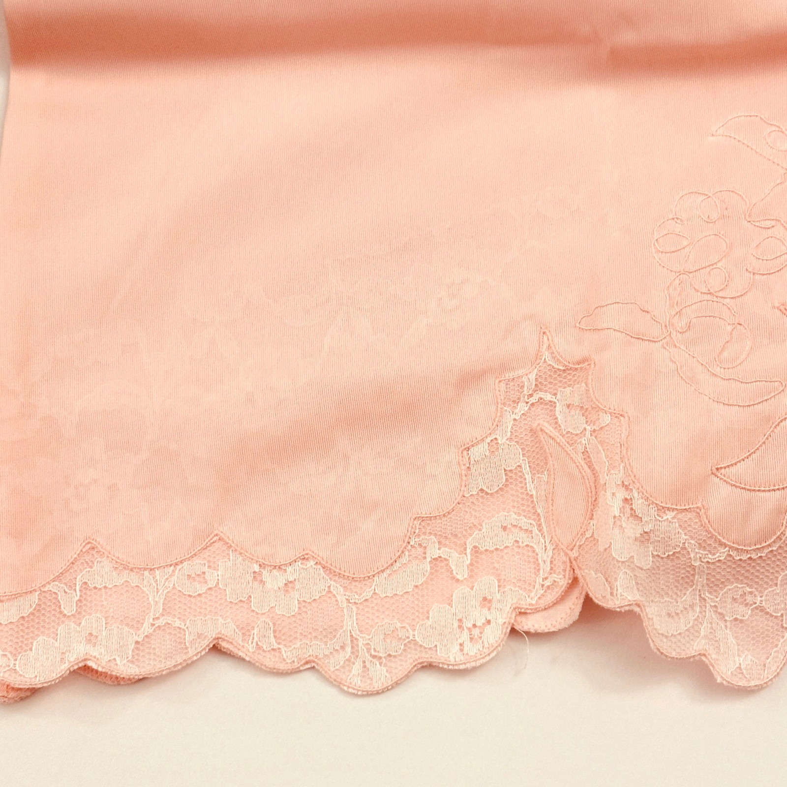 Karen Lisa Pink Nylon Tricot Full Slip Shadow Panel Size 34 to 32″ Bust 1970s
