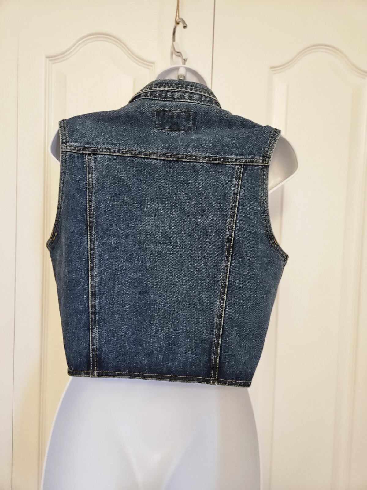 Vintage 90s Breaker Jeans Womens Vest Size Small Button Down Denim Biker