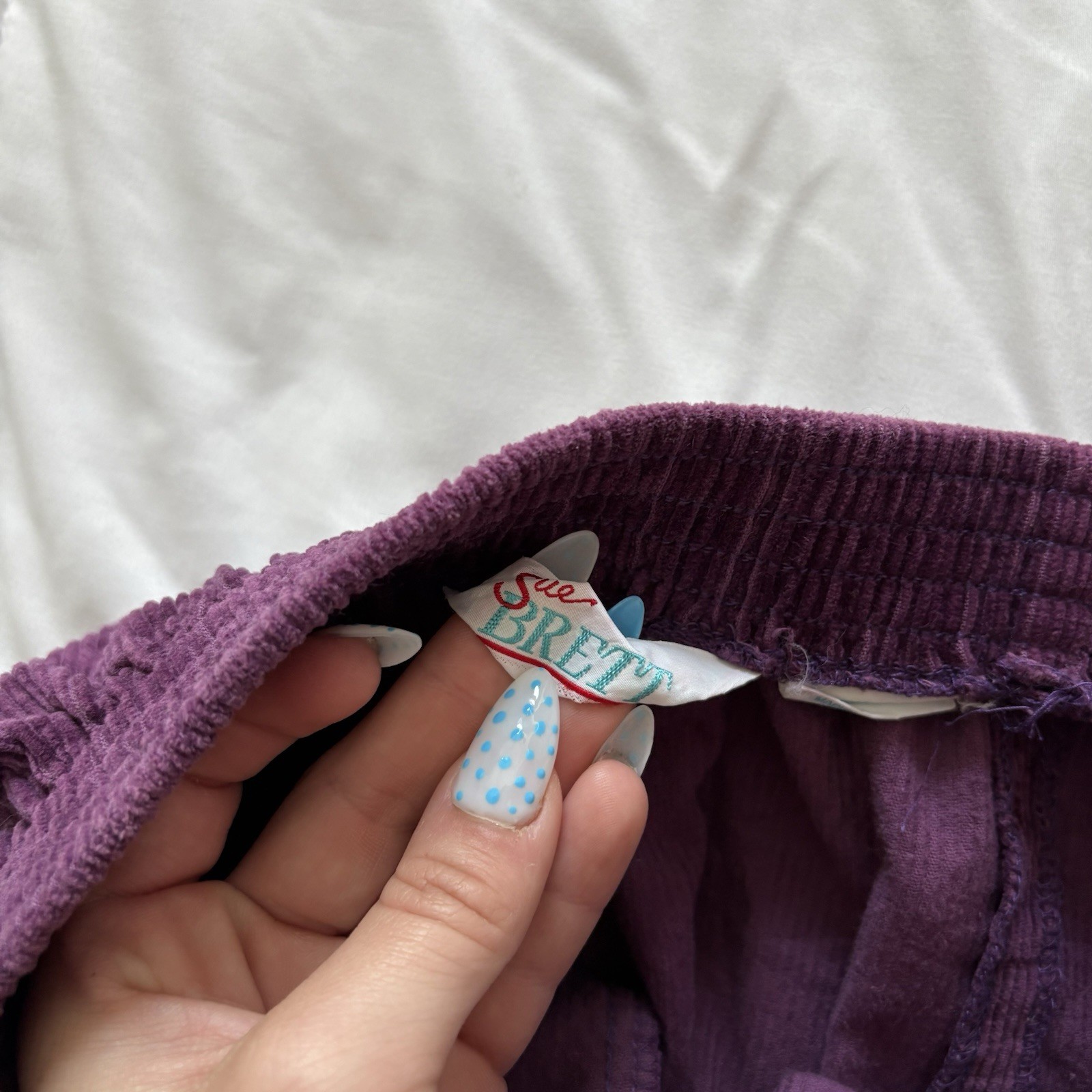 Vintage 80s Purple Corduroy Button Front Midi Skirt Womens 18 100% Cotton Retro