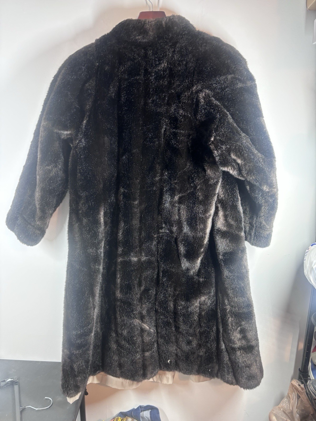 VINTAGE Sportowne Futur Women Faux Fur Coat Reversible Raincoat Jacket Sz 12? L?